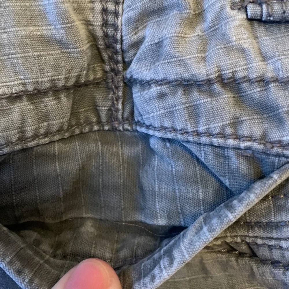 Gap kids 7 slim cargo shorts woven ripstop canvas denim gray adjustable waist